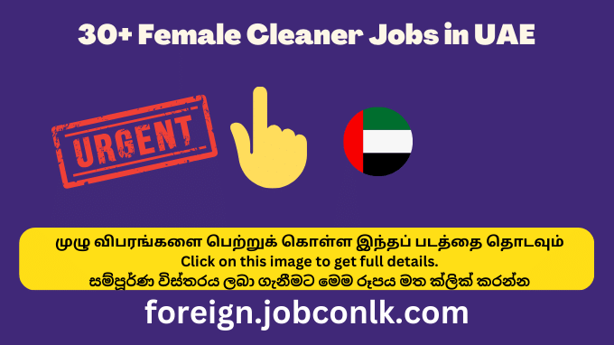 Female Cleaner Jobs in UAE